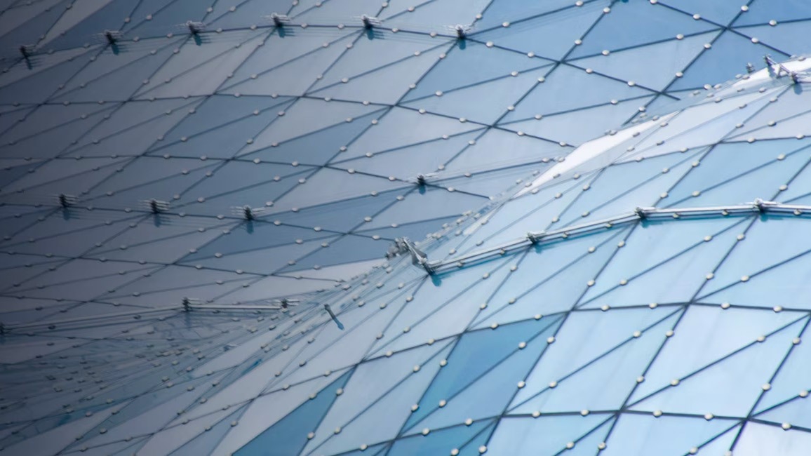 Undulating glass roof