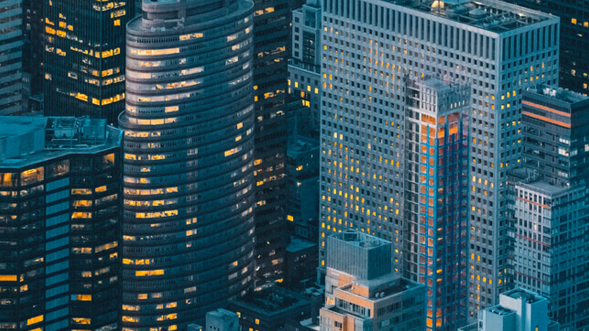 Skyscrapers at night