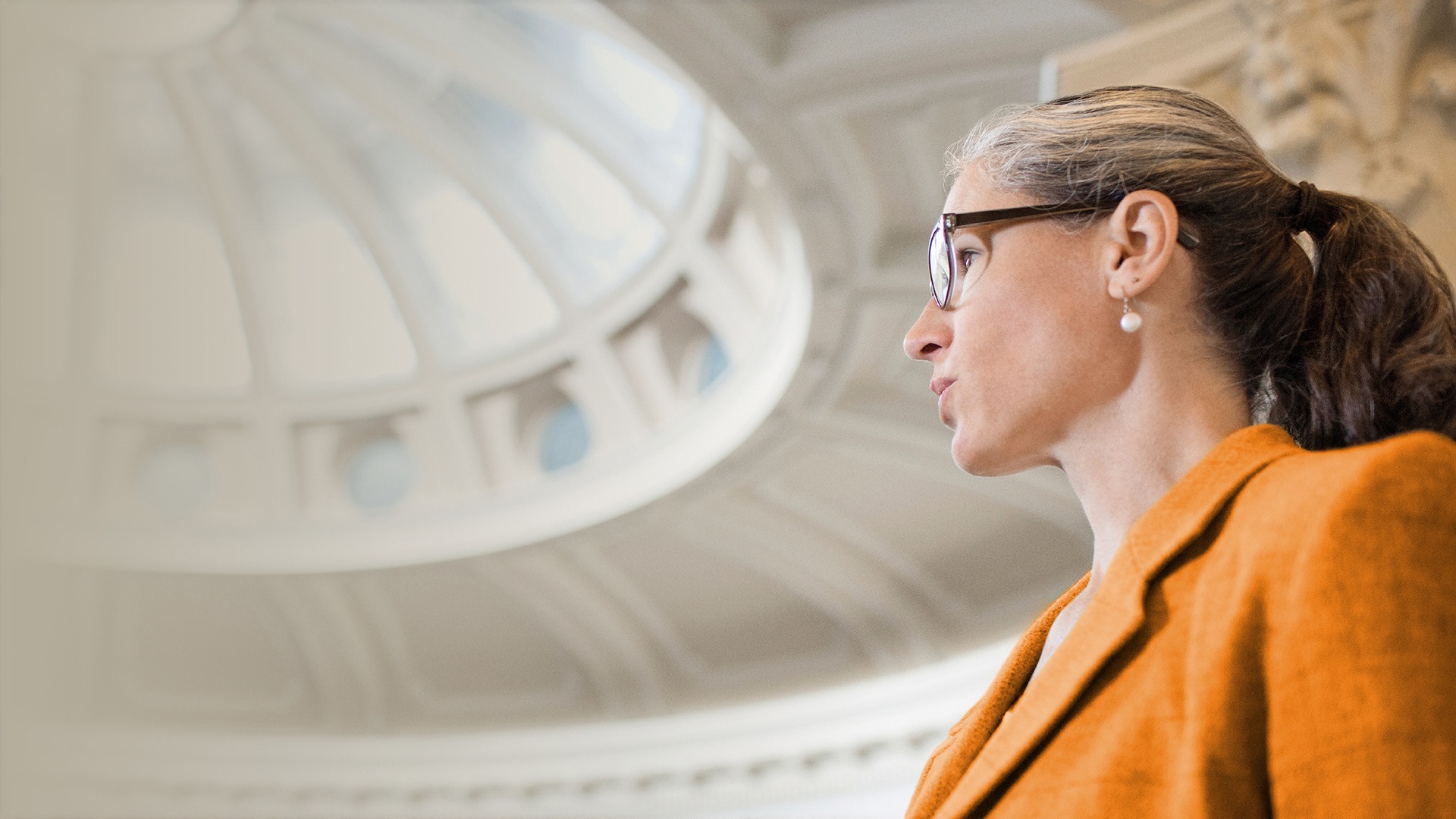 Woman wearing glasses