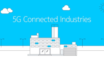 infographic diagram of a 5g powered factory