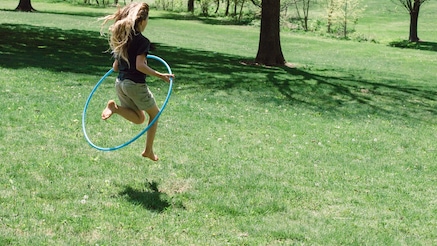 Photo of a child jumping