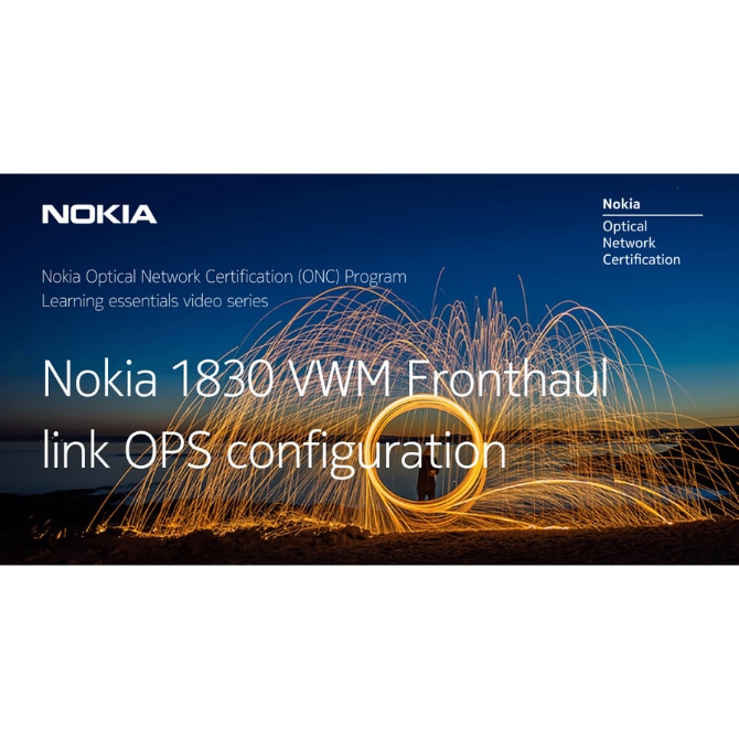 Nokia 1830 VWM Fronthaul link OPS configuration