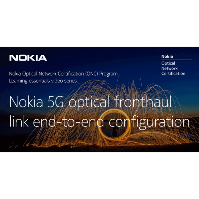 Nokia 5G Optical Fronthaul link end-to-end configuration