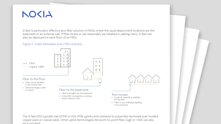 Gigabit fiber broadband in MDUs with G.fast