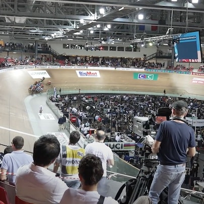 People in the audience at the 2022 Tissot UCI Track World Championship.