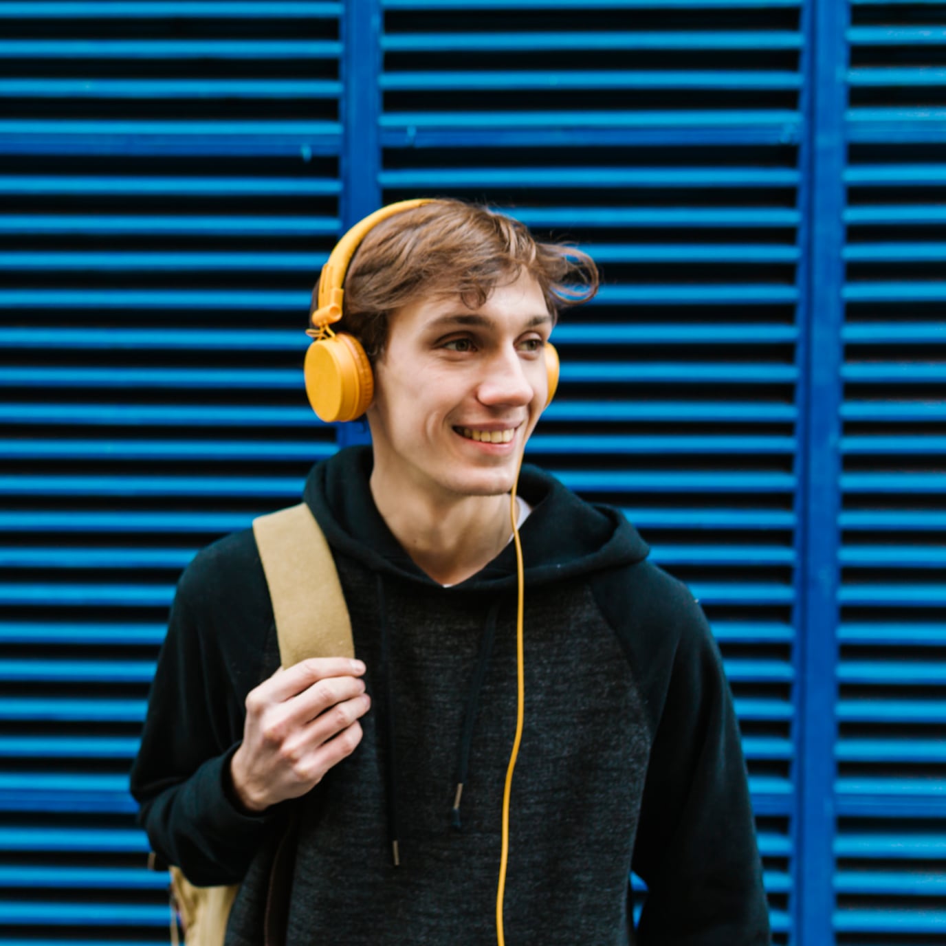 a person hearing music