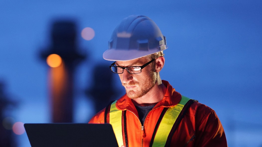 person working on laptop