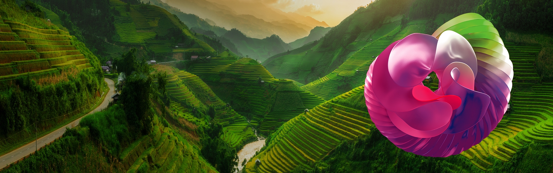 An image of steep hills with lush greenery.