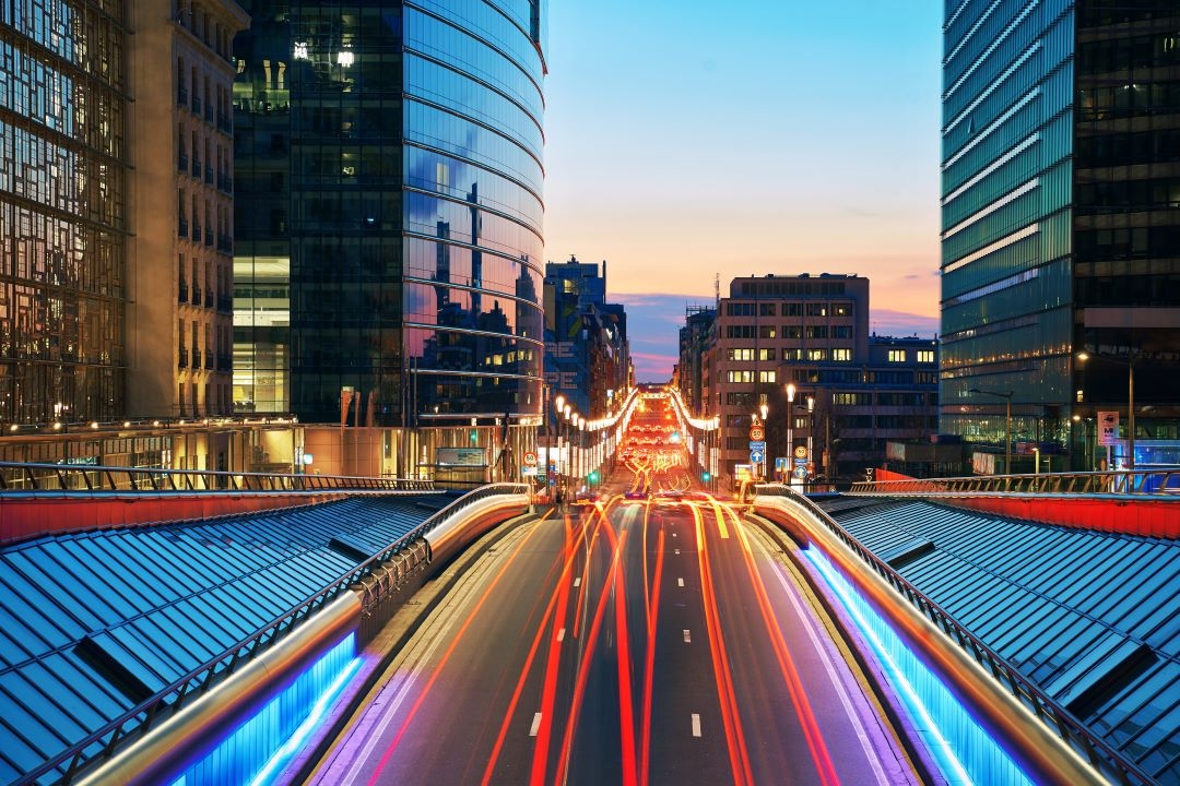 city roads at night