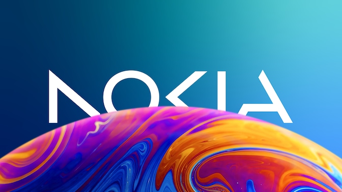 Nokia logo on abstract banner