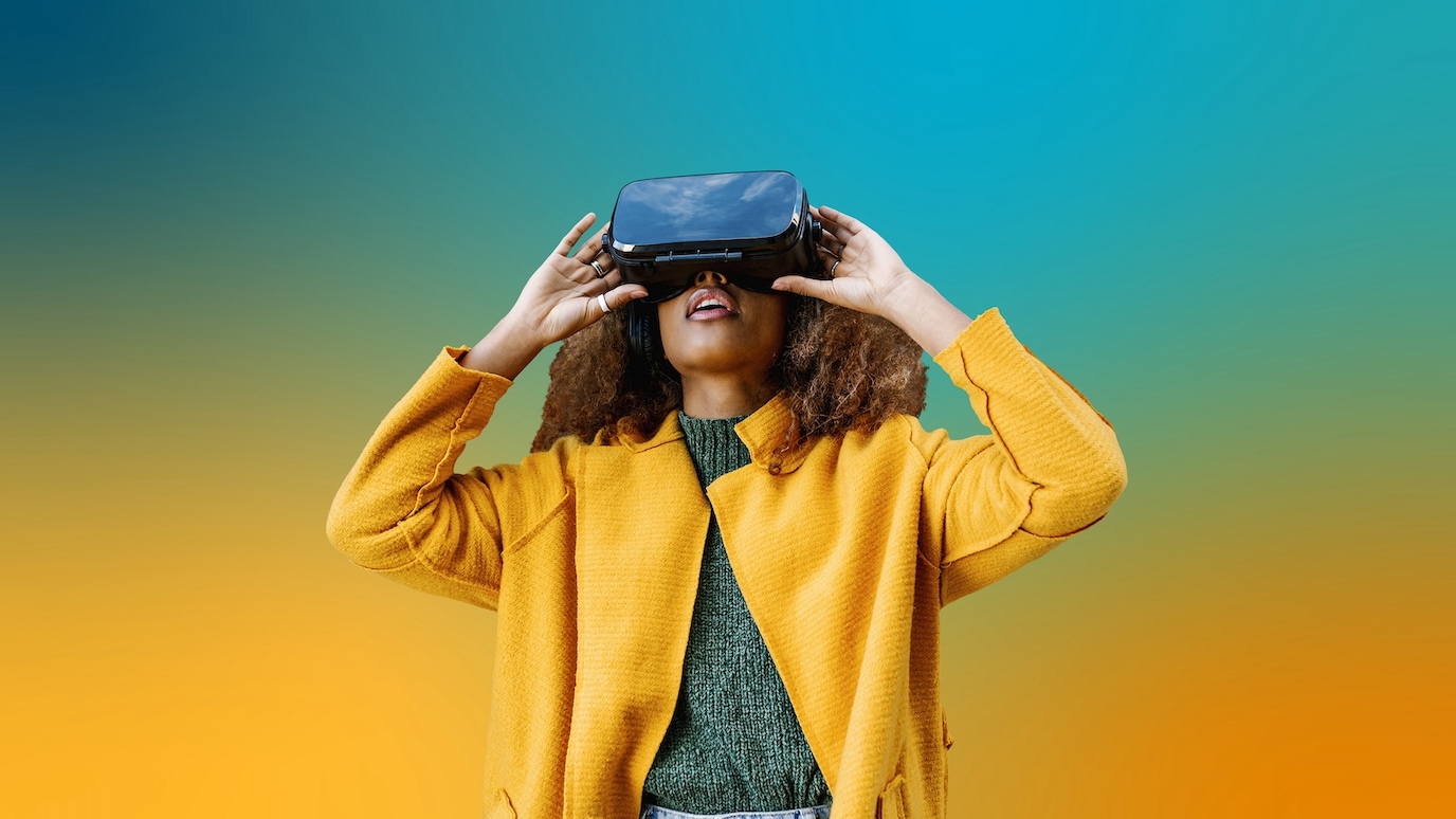 Woman with VR headset