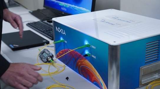 The Nokia 100G-PON equipment that contains both the OLT and ONT