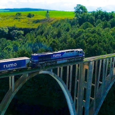 train on a bridge