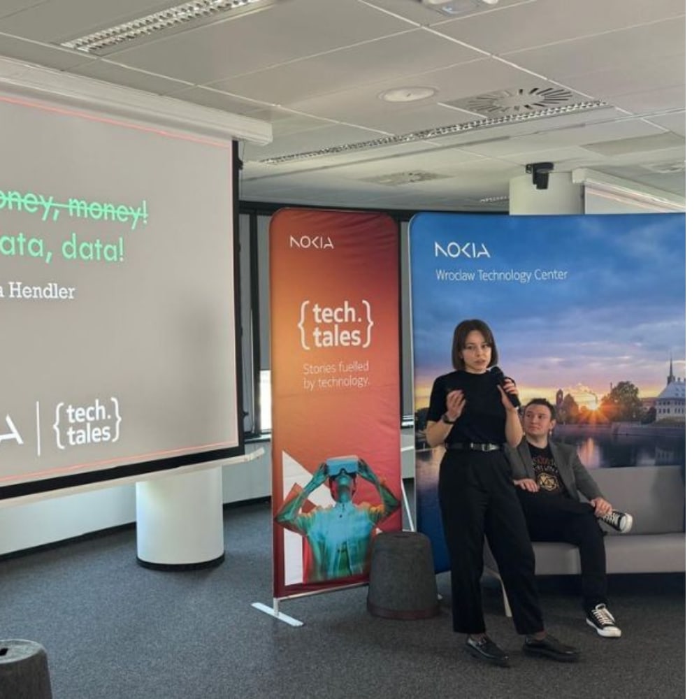 Woman speaking at an event