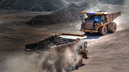 Dumper trucks at open mine