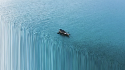 boat on a cliff