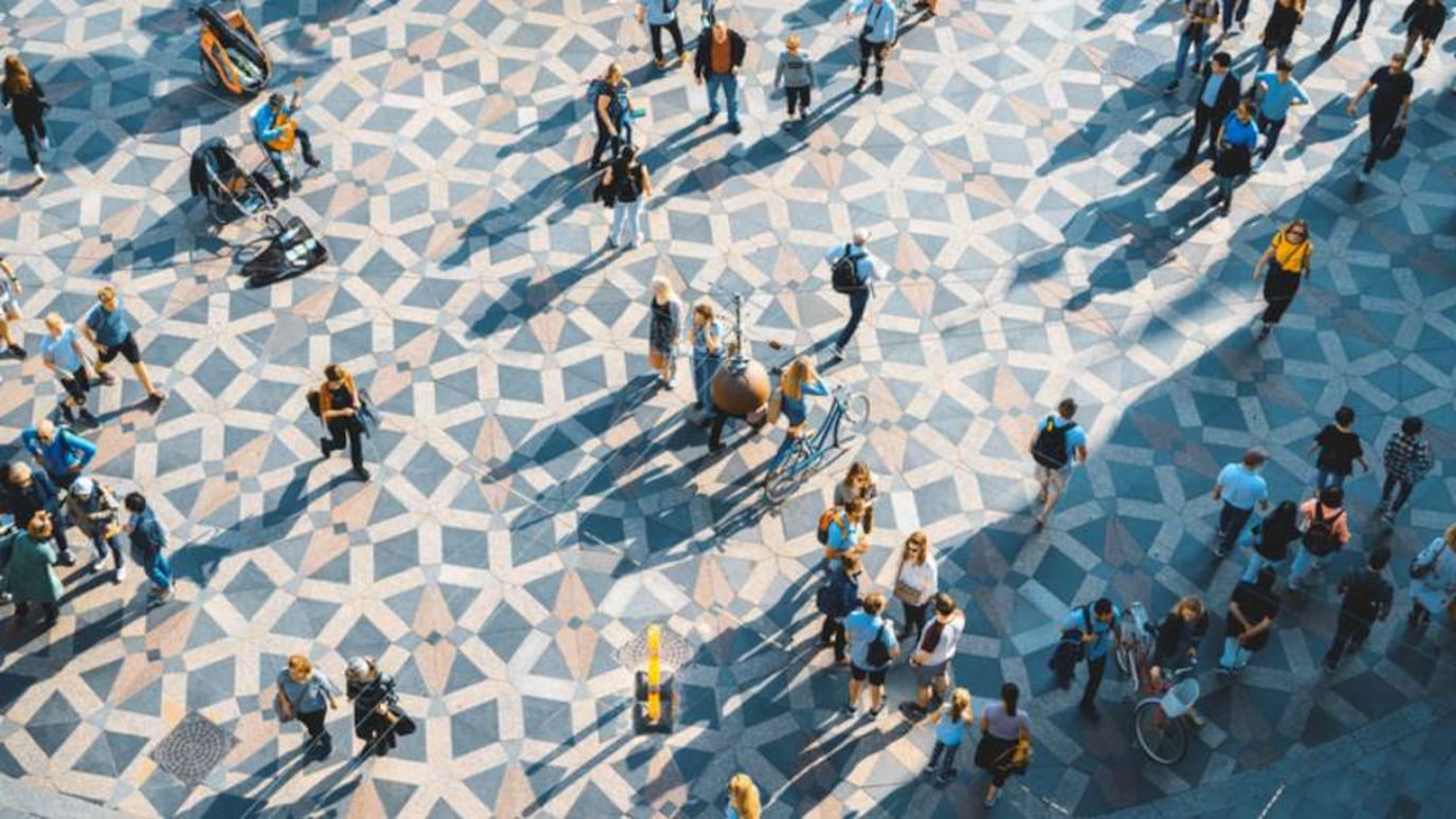 Birds eye view of a street