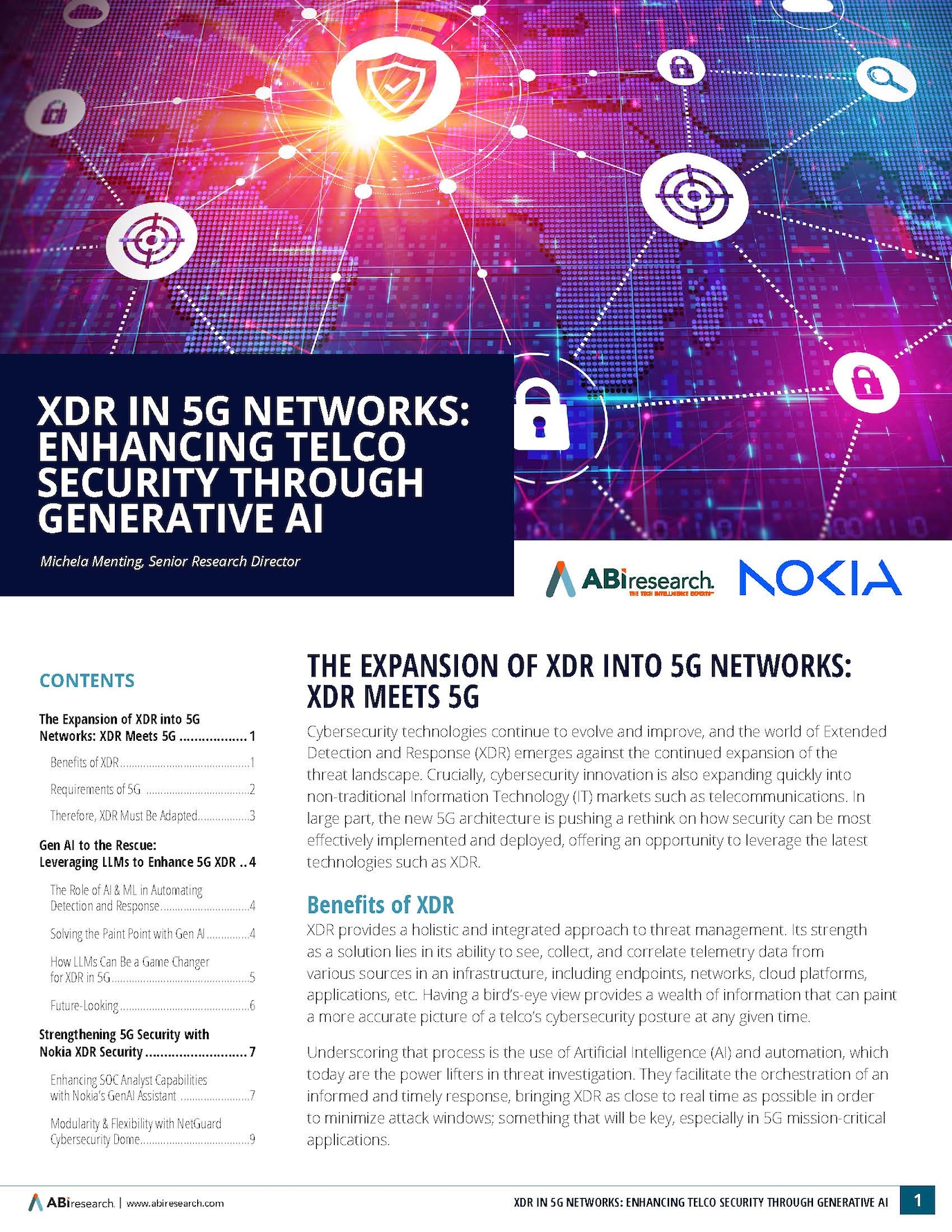 image of first page abi research paper xdr in 5g networks