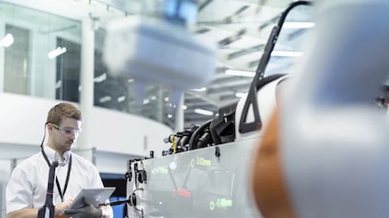 Man working on robotics