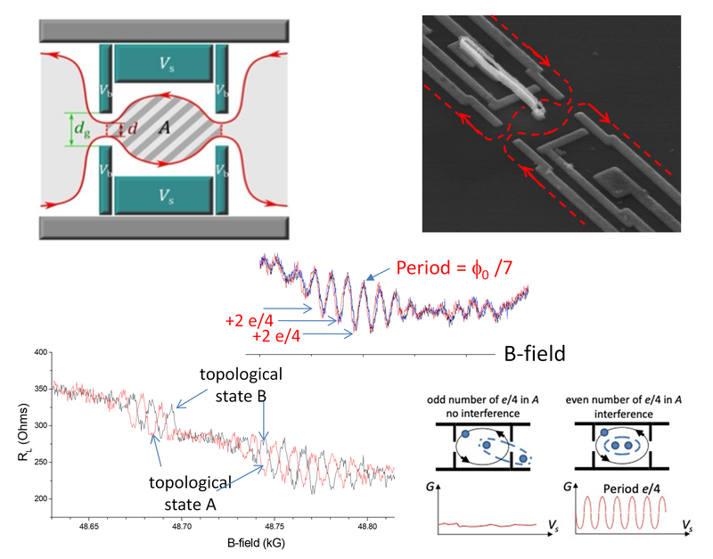 Schematic and SEM images of quantum interference devices