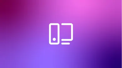 Pink purple gradient with phone and computer icons