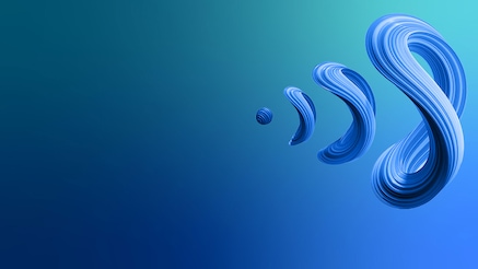 Blue swirls on a blue gradient