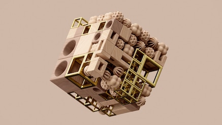 3D Render of an abstract cube