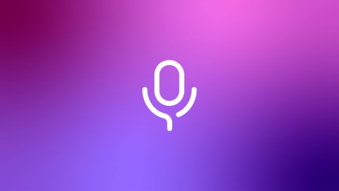 Microphone icon on pink purple gradient