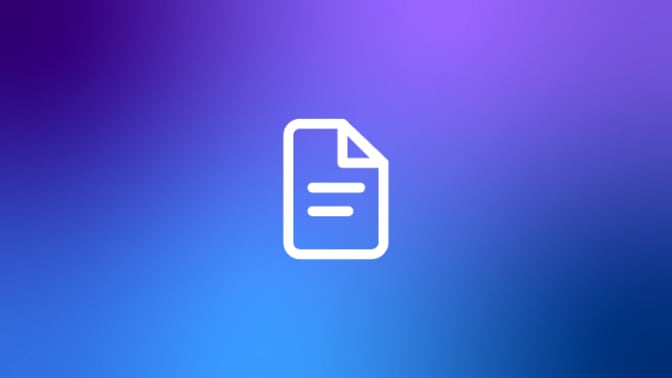 Document icon on blue purple gradient