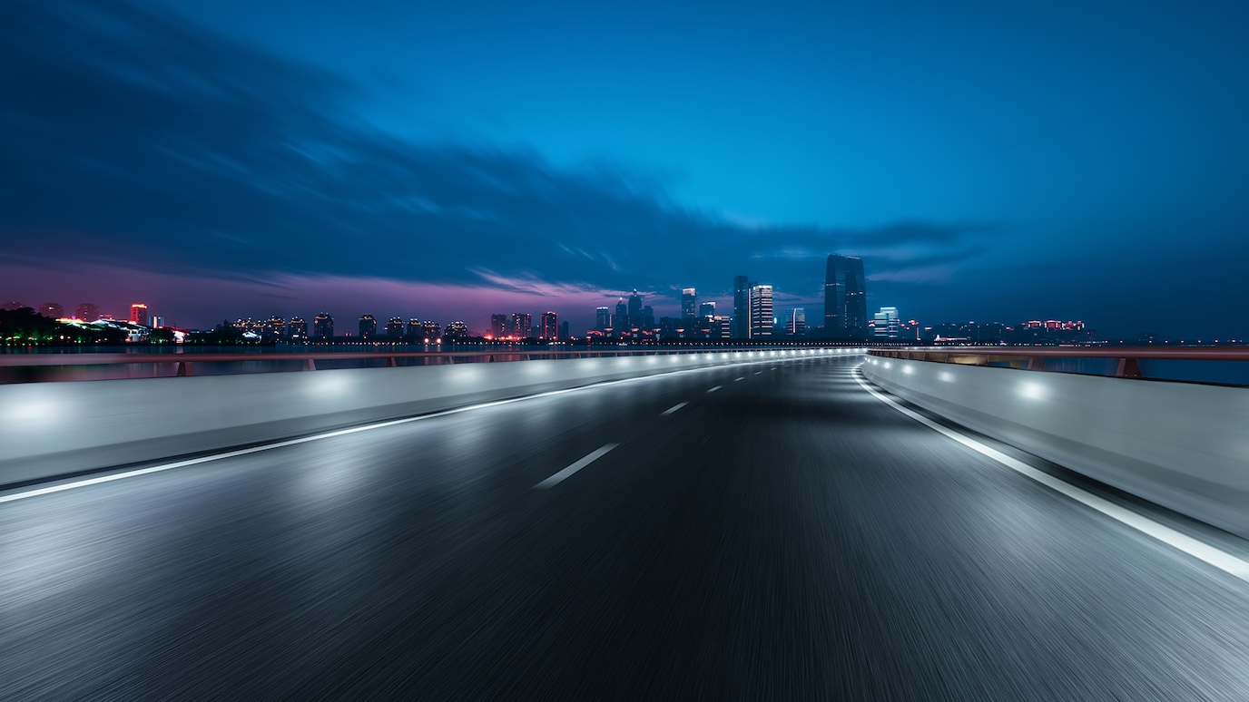 road bridge night view