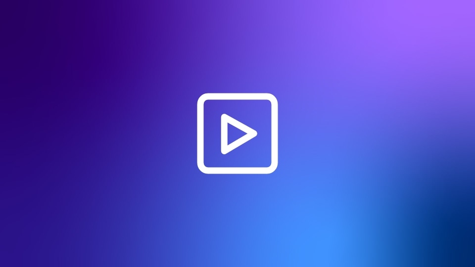 Purple blue gradient with video icon