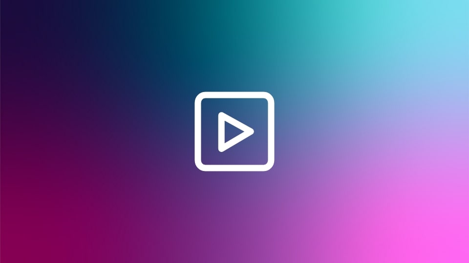 Teal pink gradient with video icon