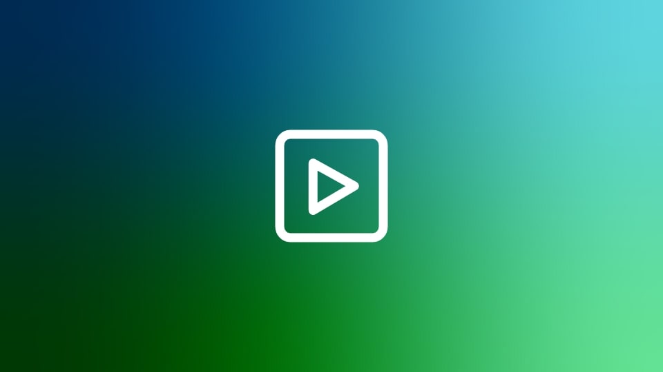 Teal green gradient with video icon