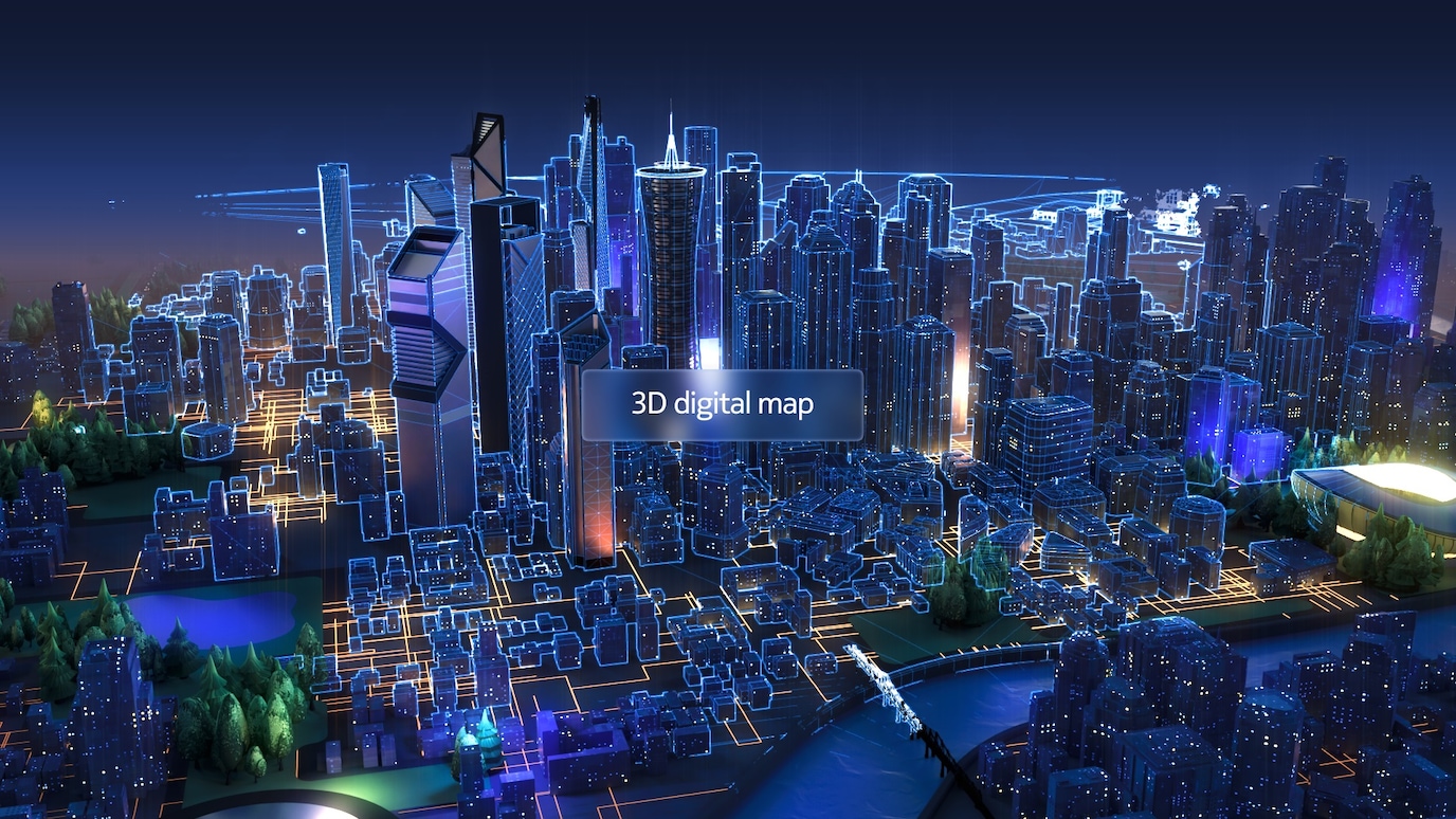 3d digital map of city