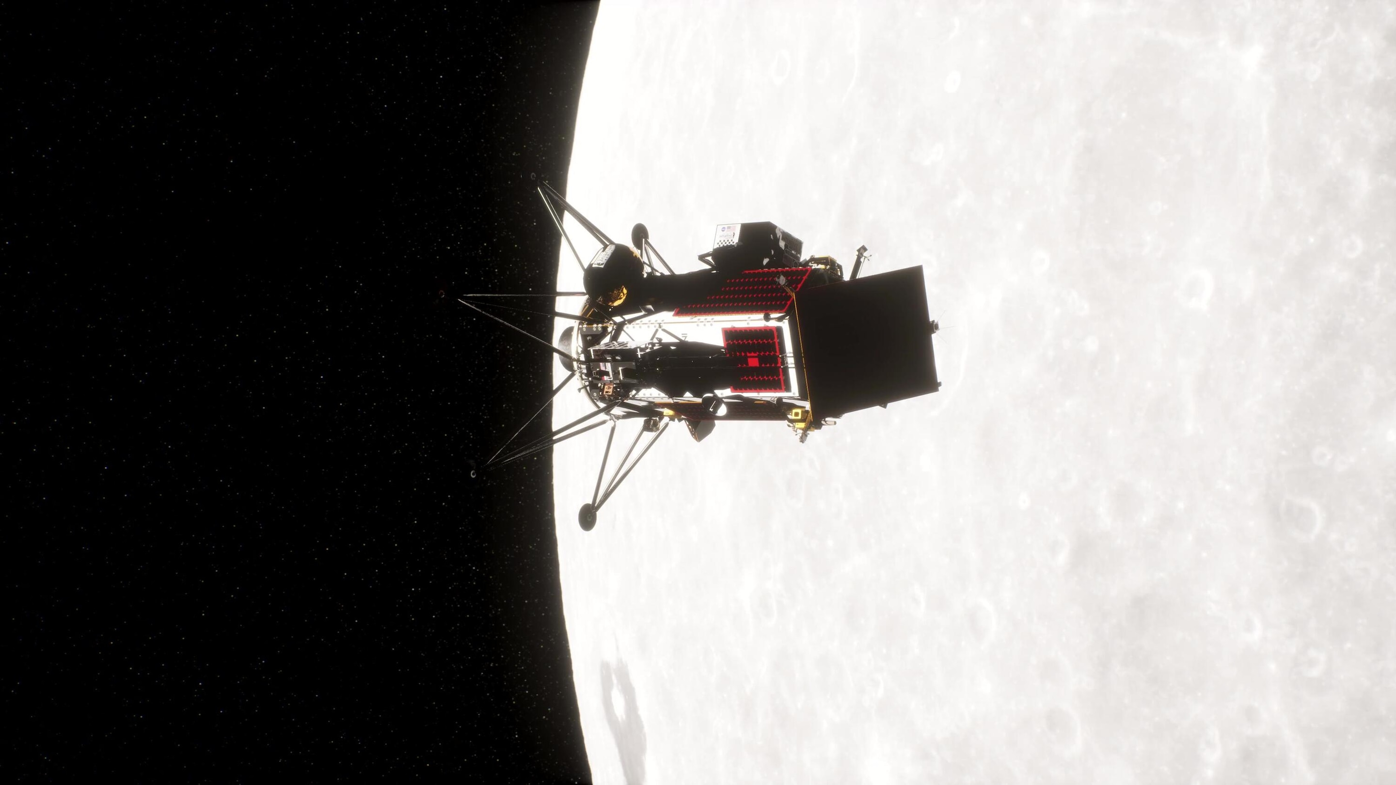 Moon lander in space