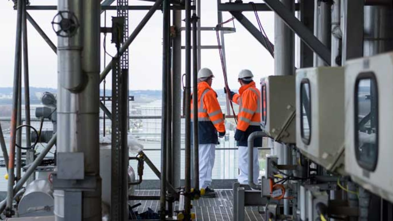 Workers at worksite