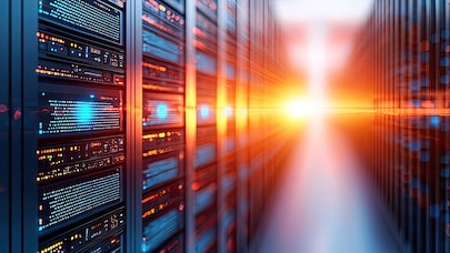 Server cabinets in data center