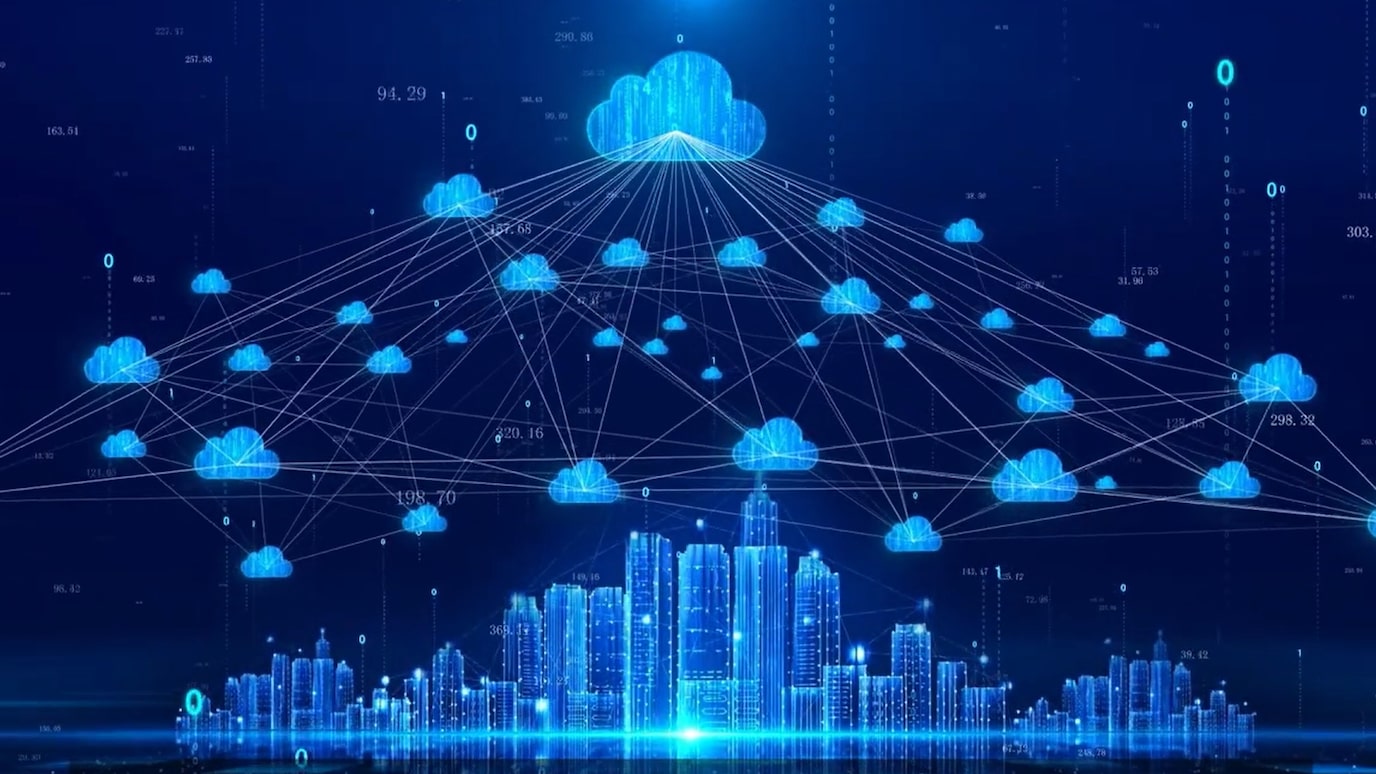 city view and clouds