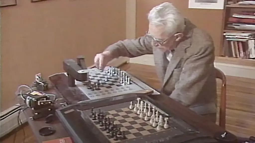 Claude Shannon playing chess