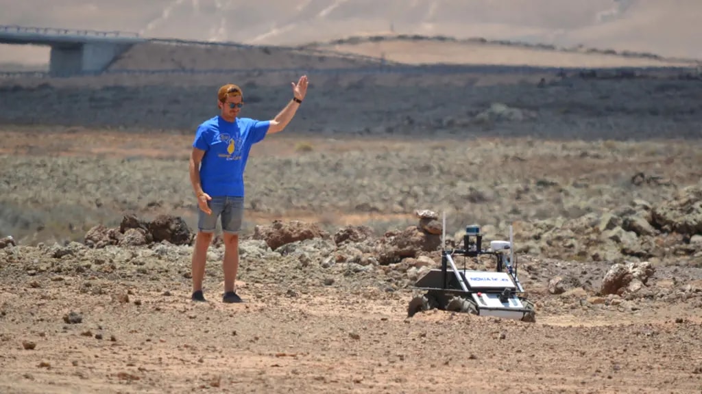 Luis Maestro testing a rover