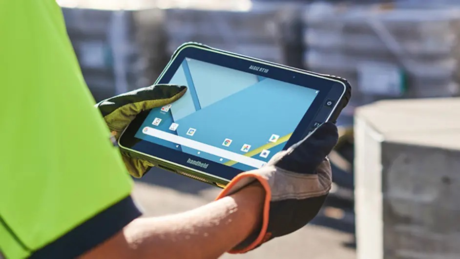 A worker using a tablet