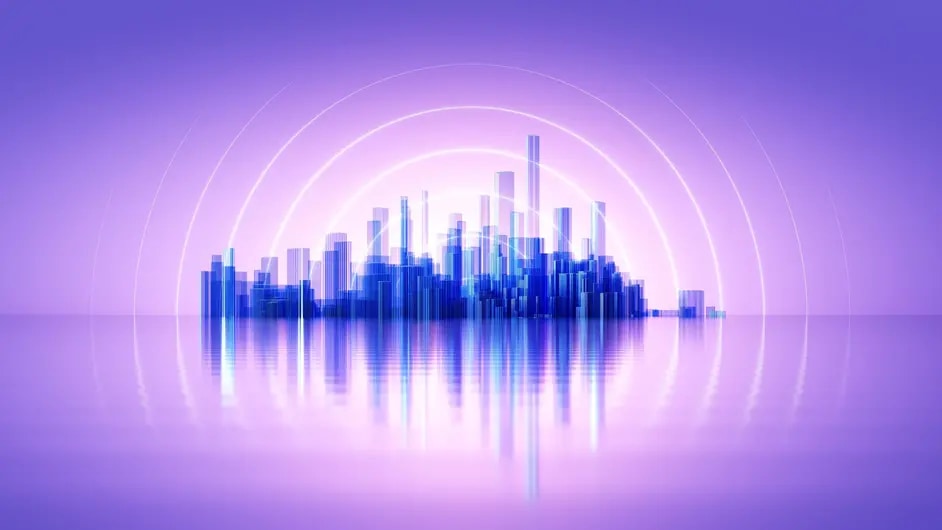 Purple city image