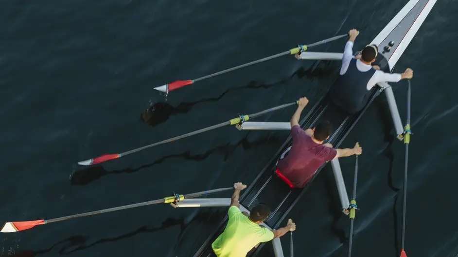 people rowing